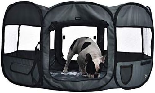 AmazonBasics Portable Soft Pet Dog Travel Playpen - 114 cm, Grey