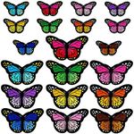 20pcs Butterfly Iron on Patches, 2 Size Embroidered Sew Applique Repair Patch