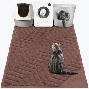 WePet Cat Litter Box Mat(No. 02-2), Kitty Premium Absorbent Plastic PVC Pad, Durable Trapping Rug, Phthalate Free, Urine-Resistant, Scatter Control, XXL 47 x 36, Brown