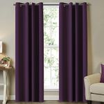 Turquoize Blackout Curtains, Plum Purple, 2 Panels, Extra Long, Drapes for Bedroom, Patio Door, Living Room, 52x108 inch