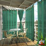 HIPPO - PE 90% Outdoor Sun Blocking Balcony Curtains Loop UV Protection, Sun Shading Light Filtering, Temperature Reducing 7.5 ft Door Curtain, Set of 2 pcs (Olive Green || 4.5FTX7.5FT)