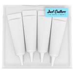 JUST CUTTERS Pack of 4 x 19g White Writing Icing Tubes | Ready To Use | Instant Icing Pens for Writing, Drawing & Personalising Cakes, Biscuits & Baking