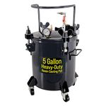 TCP Global 5 Gallon (20 Liters) Pressure Pot Tank for Resin Casting - Heavy Duty Powder Coated Pot with Air Tight Clamp On Lid, Caster Wheels, Regulator, Gauge - Use for Curing Resin in Casting Molds