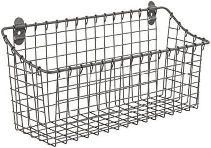 Spectrum Diversified Vintage Wall Mount Storage Basket, 15" x 5" x 7", Industrial Gray