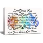 Pictures Prints, Love Grows Best in Little Houses, with Fewer Walls to Separate. Framed Canvas Print Wall Art Creative Window View Wall Art for Office Living Room 8x10''