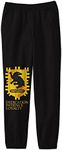 Bioworld Harry Potter Hufflepuff Badger Youth Black Graphic Jogger Pants-Small