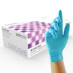 Unigloves Unitrile GS0052 Medical Grade Examination Gloves - Powder and Latex Free Disposable Gloves, Box of 100 Gloves, Blue, Small