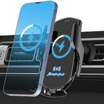 UEASE Wireless Car Charger, 15W Fast Charging Auto Clamping Car Charger Phone Mount Air Vent Cell Phone Holder for iPhone 15/14/13/13 Pro/12 pro/12/11/X/8, Galaxy S24/S23/S22/S21 etc