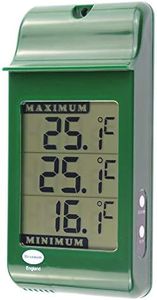 Large Digital Max Min Thermometer in Green - Indoor Outdoor Garden Greenhouse Wall