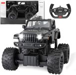 1:14 Remote Control Car for JEEP, 2.4GHz Off Road Model RC Cars with Headlight, Taillight, Openable Doors, Removable Chassis, Stand up, Sport Racing Hobby Vehicle Gift for Adult, Kid, Boy, Girl, Black