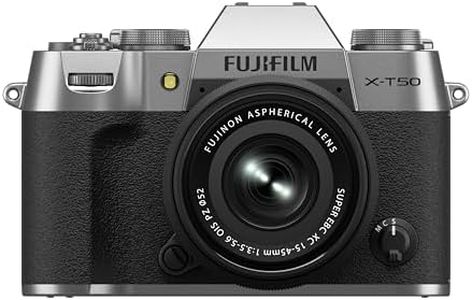 Fujifilm X-T50 Mirrorless Digital Camera, Silver + XC 15-45mm Lens - AU Version