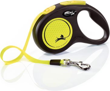 Flexi New Neon S Retractable Dog Lead, 5m Tape – Small