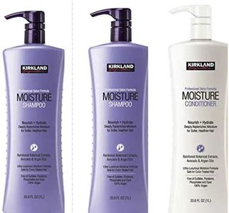 Kirkland Signature Moisturizing, 2 Shampoo and 1 Conditioner New and improved formula Rainforest Botanical Extracts, Avocado & Argan Oils (3 pack)