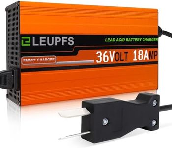 ELEUPFS 18 Amp 36 Volt Golf Cart Battery Charger, Compatible with EZGO Club Car/Yamaha Golf carts, 3-Year Warrnaty, Crowfoot Plug, 4-6H Full Charge with Trickle Charge, Protected Battery