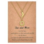 MANVEN 2PS Sun and Moon Necklace Best Friend Gift Matching Friendship Mother and Daughter Gift Adjustable Nacklaces for Women Girls Couple Sister Girlfriend Friend Bff Teen Idea Birthday Gift