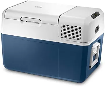 Mobicool MCF60 Glacière à compresseur 58 l, Bleu/Gris, Mini-frigo 12 V et 230 V pour Voiture, Camion, Bateau, Camping-Car et Prise de Courant