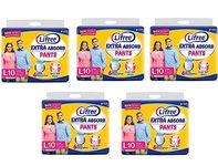 Lifree Adult Diaper -Large Set of 5 Packs (10 pcs Each) Waist Size 30-39 inches