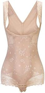 KSKshape Body Contenitivo Modellante Shaper del Corpo Senza Cuciture Shapewear a Petto Aperto Body Slimmer per Pancia per Donne,Beige,XL
