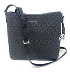 Michael Kors Jet Set Large Messenger Bag Crossbody Black MK Signature