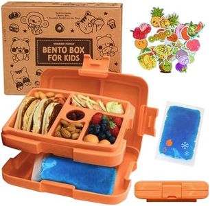 Bento Box for Kids with Hot & Cold Packs for Lunch Box Kids - Microwavable Lunch Containers with Compartments - Kids Bento Lunch Box Containers for Kids for School - Lunchbox Bento Snack Box Container