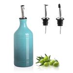 Sweejar Porcelain Olive Oil Dispenser Bottle, Opaque Oil Cruet Protects Oil To Reduce Oxidation, Suitable For Storage Of Oil, Vinegar, Soy Sauce And Other Liquids, 1 Piece, 15.5oz (Gradient Blue)