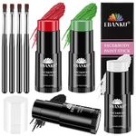 EBANKU 4PCS Face Body Paint Stick, Red Dark Green Black White Cream Blendable Body Paint Stick, Eye Black Sticks Face Body Paint Professional Makeup Halloween Cosplay Costume Party