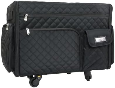 Everything Mary XL Roller Flat Top Craft Organizer Sewing Machine Case - Durable Portable Tote for Sewing, Scrapbooking, and Craft Supplies with Spacious Storage and Easy-Transport Design