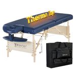 Master Massage 71cm Coronado Therma Top Portable Massage Table Heated with Warming Top and 7.6cm Foam Cushioning- Massage Couch Tattoo Bed, Lash Table- Royal Blue (71 x214cm)