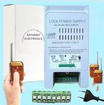 Electronic Lock Power Supply (Wireless Unlock Electric Rim Lock - Smart Connect with Video Door Phone CPPlus) with 2 Remotes RC Power Supply -12V-30V DC