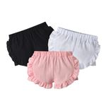 Vicexuga Infant Baby Girls Harem Shorts 3-Pack Cute Casual Summer Loose Bloomer Shorts 12-18 Months