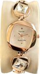 EVRGLOW Pearl Cut Dial with Bracelet Style Chain Analog Watch for Women & Girls DRW- 027 -White Gold