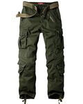 Toomett Men's Outdoor Casual Military Tactical Wild Combat Cargo Work Camo Pants with 8 Pockets,6058CA,Army Green,32