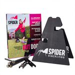 SPIDER SLACKLINE SOS01 - SlacklinesOutdoor Kit - Two Strong Wood Frames Adjustable Height 30 or 50 or 70 cm - Ground Nails Anchor to Slacklining without trees - Made in Italy