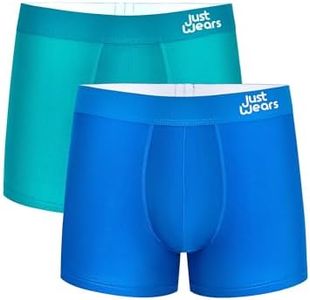 JustWears Everyday & Active Mens Trunks, 2 Pack | Breathable Anti-Chafe Underwear with Moisture-Wicking MicroModal Air Cool Fabric & PouchTech™ Support | Seamless Boxers for Men | Pants Gift