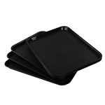 Neadas Extra Large Plastic Fast Food Serving Trays, Black, 6 Packs