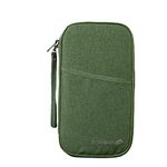 Fychuo Passport Holder Travel Wallet, Large Capacity Travel Document Holder, RFID Blocking Waterproof Portable Travel Wallet Organiser for Cash Passport ID Card Credit Cards Ticket Pen, Green