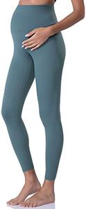 POSHDIVAH Women's Maternity Leggings Over The Belly Pregnancy Yoga Pants Active Wear Workout Leggings, Blue, Large