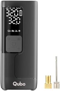 Qubo Digital Tyre Inflator MAX by Hero Group | 5200 mAh Battery+12V Port | 150 PSI | Quick Inflation | Digital Display | 5 Air Fill Modes | Auto Cut-Off | Multi-Nozzle Compatible | Emergency Light