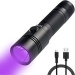 TATTU U1 UV Torch Rechargeable 395nm Black Light Flashlight Blacklight 5W Ultraviolet LED Lamp with Micro USB Charging Cable