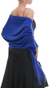 RIIQIICHY Scarfs for Women Winter Blue Pashmina Shawls and Wraps for Evening Dresses Warm Large Scarves Wedding Shawl