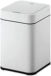 EKO - Echo Sensor Bin - Rechargeable and Water-Resistant Technology - Perfect for Bathroom & Home, Matt White Steel, 10 Litre