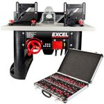 Excel Table Router Cutter 240V with 1/2in Shank Router Cutter Bit 35 Piece Set