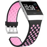 SKYLET Compatible with Fitbit Ionic Bands for Men Women, Soft Breathable Sport Silicone Bands Compatible with Fitbit Ionic Pink