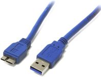 StarTech.com 3 ft. (0.9 m) USB 3.0 to Micro B Cable - SuperSpeed USB 3.0 5Gbps - Shielded USB A to USB Micro B - Blue - USB 3.0 Cable (USB3SAUB3)