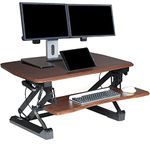 Seville Classics Standing Desk, Alloy Steel, Walnut, 35.4"