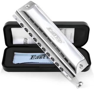 Chromatic Harmonica Key of C,10 Holes 40 Tones Professional Mouth Organ with Slide for Adults, Professionals and Students by East top
