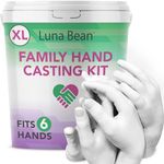 Luna Bean Huge Oversize XL Family Hand Casting Kit – Family Size Hand Molding Kit for Family – Casts 6 Hands Comfortably Adults & Kids, Unique Mothers Day Gifts Ideas