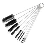 10Pcs Nylon Bottle Tube Nozzle Cleaning Brush, Pipe Cleaner, Glasses Straw Cleaning Brush Set for Drinking Straws, Glasses, Keyboards, Jewelry Cleaning Black d Fashion