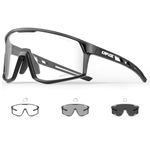 KAPVOE Photochromic Cycling Glasses Men Mountain Bike Sunglasses Women Clear MTB Sports Goggles Transition Bicycle Glasses Triathlon Running UV Protection Dark Gray