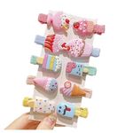 SYGA 10Pcs Baby Hair Clip For Girl Alligator Hair Accessory For All Type of Infant Toddler Baby Hairs Bow Ice Cream Candy Corn Patterns- Set of 10, Ice Cream